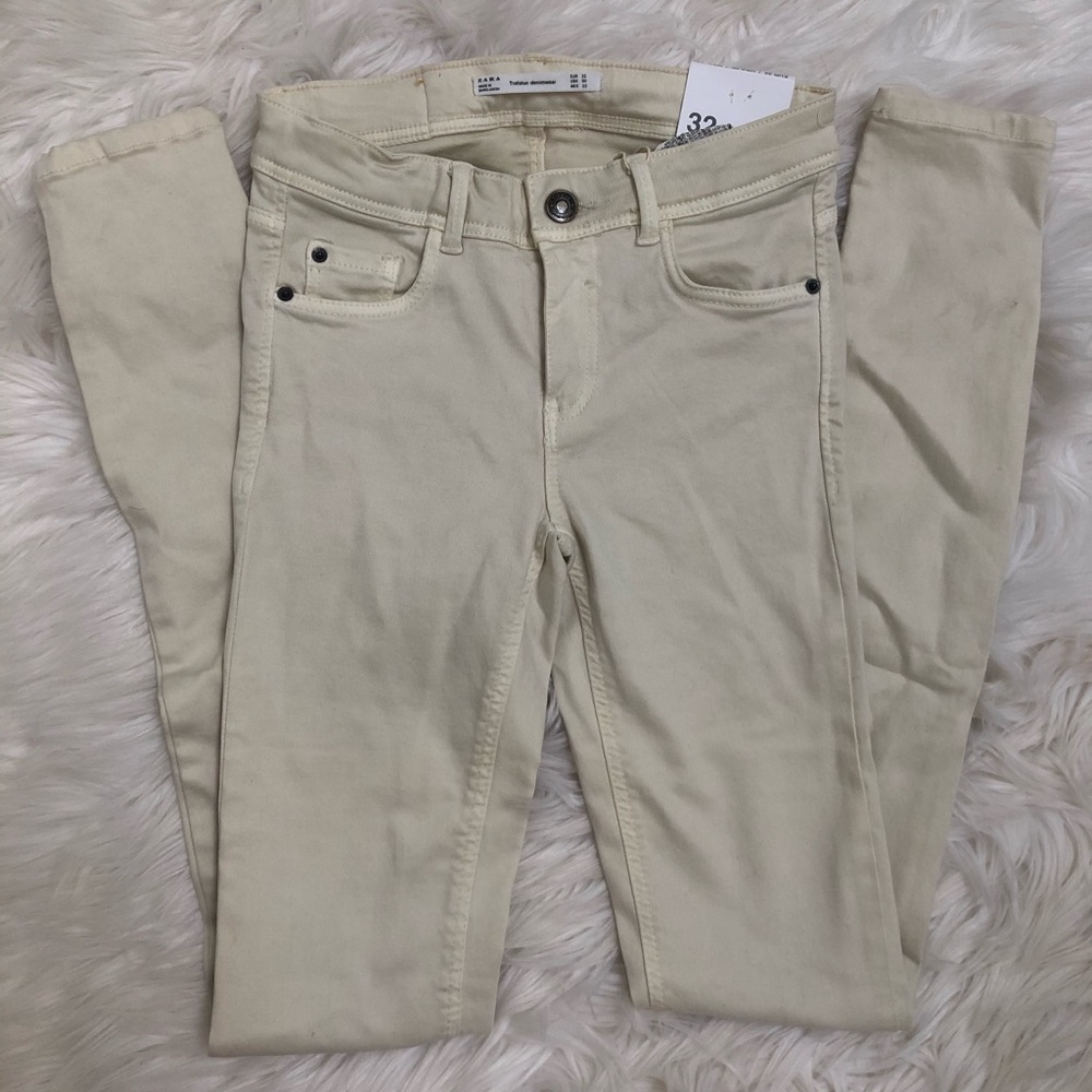 Zara Trafaluc Beige Skinny Jeans Sz 00 New